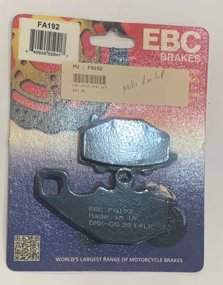 Pastillas de freno Kawasaki ZR 6R, Ninja, ZX 9R, ZX 1000 EBC FA192 Foto 1 de 1