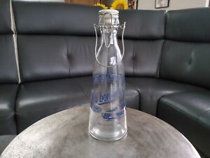 Superbe ancienne bouteille de lait Vintage en verre Ferme du Vallon Normandie