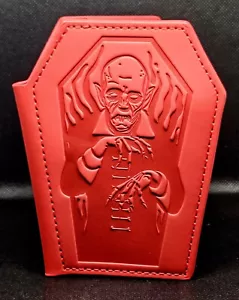 New Nosferatu Coffin Wallet, Red Faux Leather, Vampire, Gothic, Button Closure - Picture 1 of 3