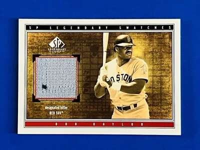 2002 SP Legendary Cuts Don Baylor Red Sox Game Used Jersey Swatch Card #S-DBa - Image 1 of 2