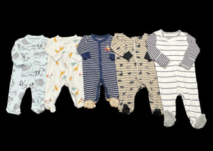 Baby Boy 3 Months 3-6 Months Carter's Footed Cotton Zip Up Sleeper Pajama Lot