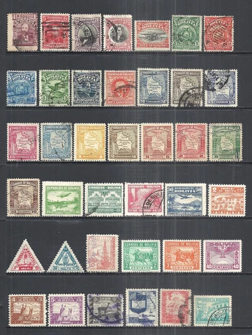 BOLIVIA     VARIOUS MINT HINGED & USED POSTAGE & BOB ISSUES     1901 - 1947 Cover