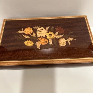 Vintage Reuge Music Jewelry Box Made In Italy Plays. 10.5” X6” - Picture 1 of 12