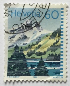 Helvetica-Switzerland stamps - Lac de Tanay  60 Swiss centime 1993 - Picture 1 of 1