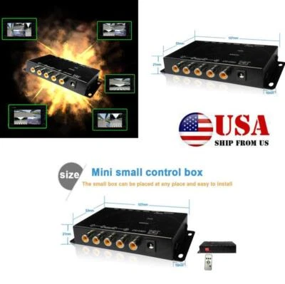 US Car 4 Way Parking Camera Split-Screen Converter Kits Video View 4Image Switch - Image 1 of 4