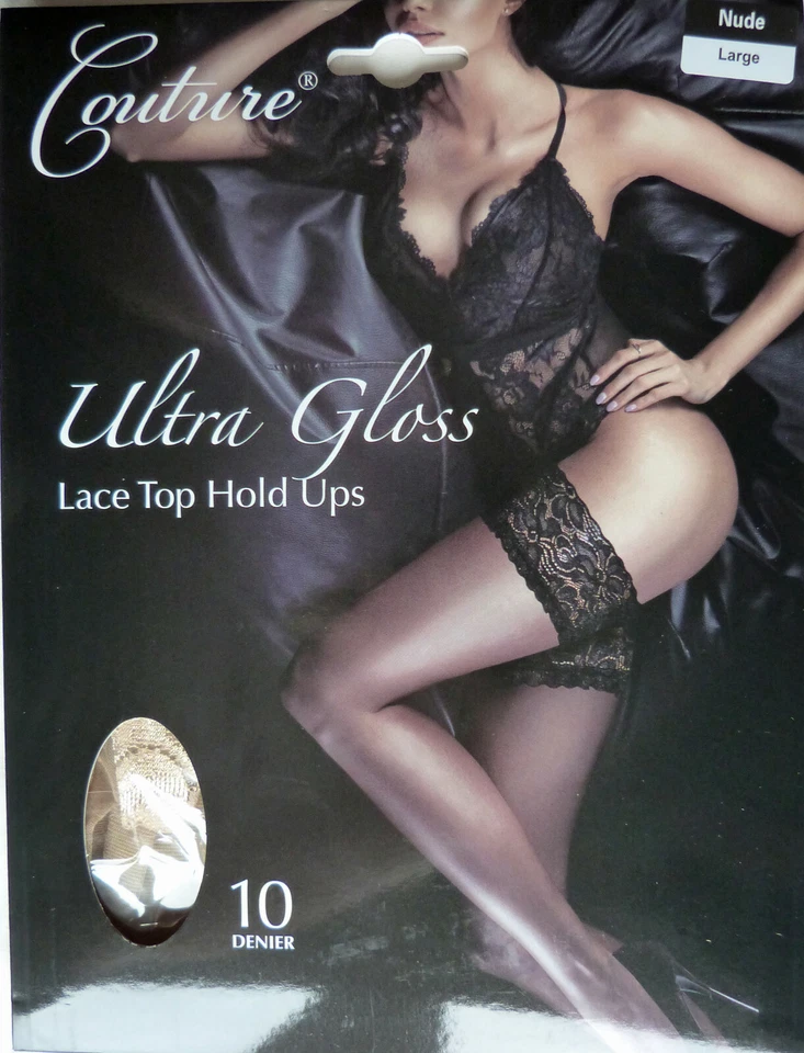 Top de encaje de 10 denier ultra brillante talla grande de alta costura con spandex Foto 1 de 1