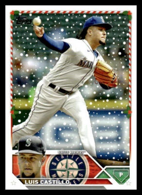 2023 Topps Holiday Luis Castillo   H156 Seattle Mariners - Image 1 of 2