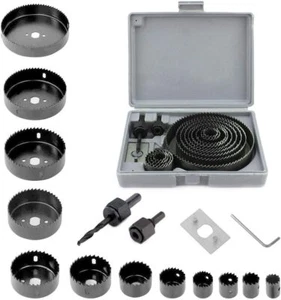 16Pcs Hole Saw Kit 19-127mm Circular Round Cutting Sawing Kit Set Wood Metal UK - Picture 1 of 11