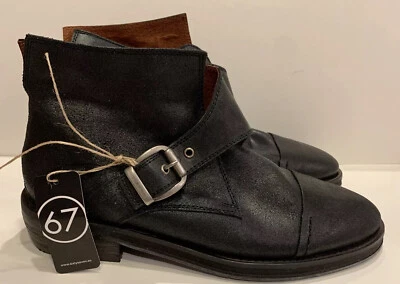 Nuevo botín de cuero negro para mujer Sixty Seven talla 40 Foto 1 de 4