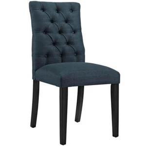 Modway Duchess 21.5" Button Tufted Polyester Fabric Dining Chair in Azure Blue - Picture 1 of 4