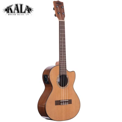 Kala KA-SCAC-T-CE Gloss Solid Cedar Top Acacia Cutaway A/E Tenor Ukulele - Image 1 of 4