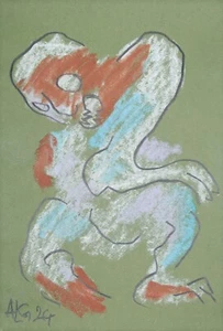 Painting Graphic Drawing Paste "Echauffiert" Prof. em. Andreas Loeschner-Gornau - Picture 1 of 1