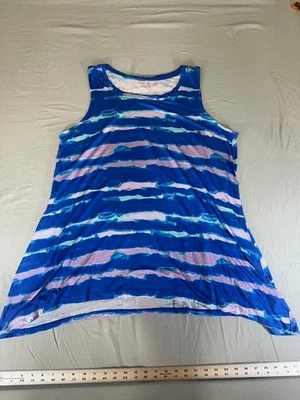 LOGO by Lori Goldstein 领带染料条纹背心无袖上衣 - XL 码 — 第 1/4 张图片