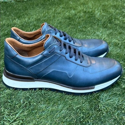 Bruno Magli Men's Davio Jogger Sneakers Made In Italy Hand-burnished Leather 13 - Image 1 of 4