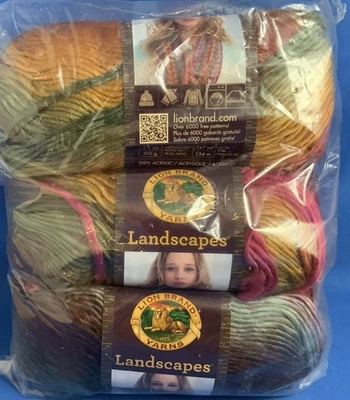 Lion Brand Yarn 545-204 Landscapes Yarn, “DESERT SPRING” - 3 Pack - 3.5oz Ea. - Image 1 of 4