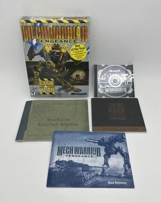 MechWarrior 4 Vengeance Microsoft CD-ROM Juego de 2 discos con caja, manual - Big Box Foto 1 de 4