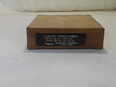 Simpson electric Company CURRENT TRANSFORMER 100:5 A. 01297 (G10B) - Image 1 of 4