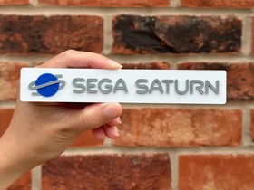 Sega Saturn Logo Sign 3D Printed Retro Video Game Console Display Collectible
