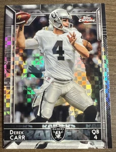 Topps Chrome Derek Carr X-Fractor Refractor #92 Oakland Raiders 2015 como nuevo - Imagen 1 de 2
