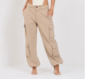 Wanderdoll Beige Cargo Trousers Nude 8 Pockets BNWT Waist 36 in - Picture 1 of 10