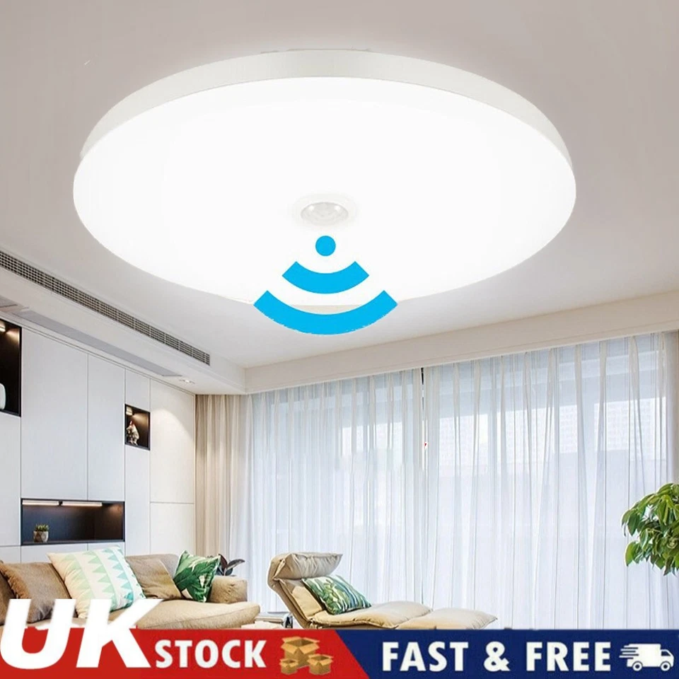 LED Ceiling Light PIR Motion Sensor Light Bathroom Kitchen Living Room Wall Lamp - Image 1 of 4