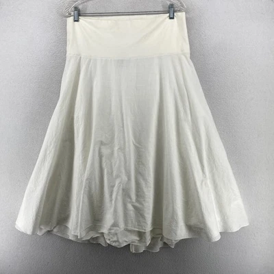 Falda EILEEN FISHER S Línea A Algodón Tejido Jersey Cintura Pull On Forrada Blanca Foto 1 de 4
