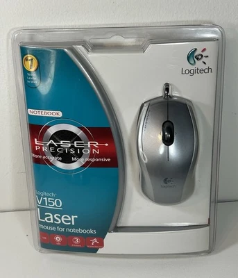 NEW Logitech V150 Laser Precision Mouse for Notebooks USB Plug/Play Silver 2006 - Image 1 of 4