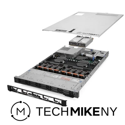 Servidor Dell PowerEdge R640 NVMe 3,10 GHz 36 núcleos 288 GB RAM 10,6 TB bisel de almacenamiento Foto 1 de 4