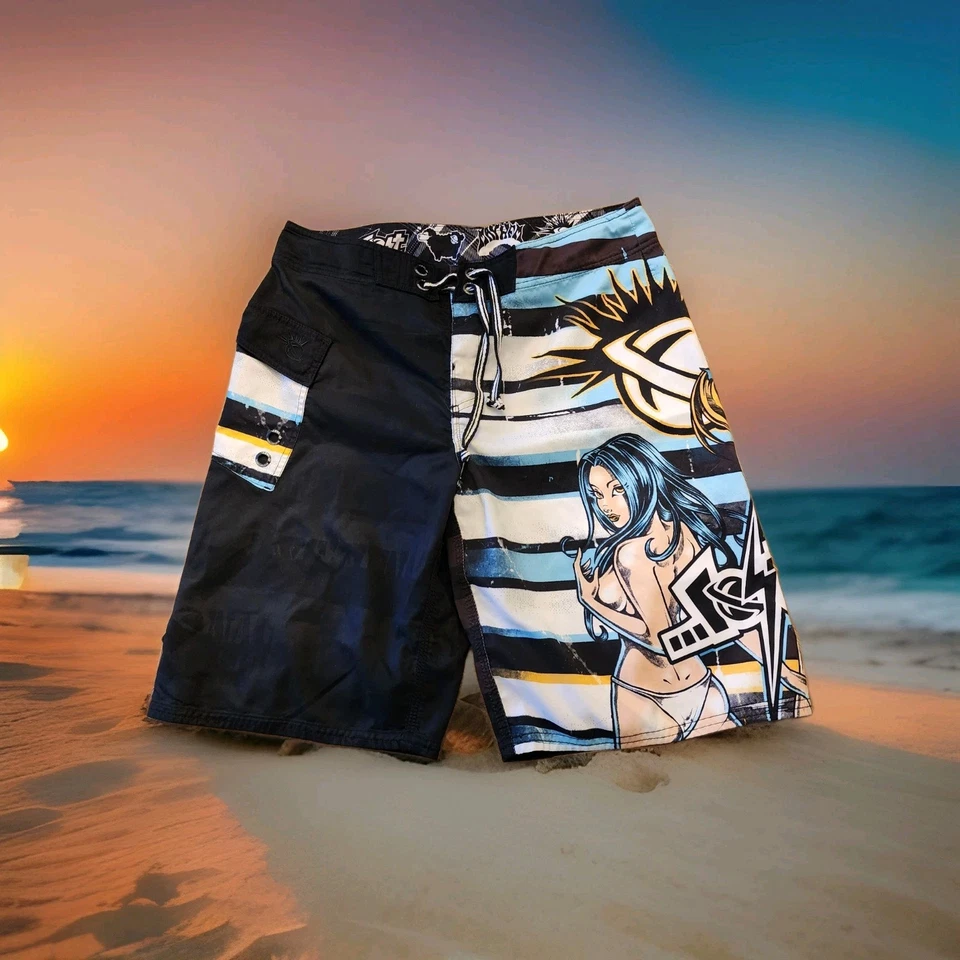 De colección Y2K Lost Mayhem Mujeres Niñas Board Shorts Bañador Hombres 34 Foto 1 de 4