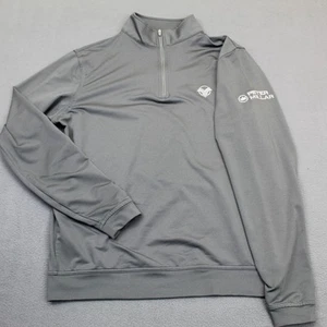 Peter Millar Sweatshirt Mens Large Gray 1/4 Zip Golf Pullover Stretch Mock Neck - Picture 1 of 11