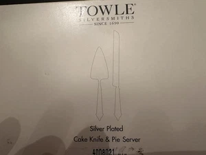 Vintage Handtuch versilbert 11" Kuchen & Tortenheber Messer versilbert - Bild 1 von 7