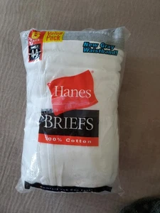 Vintage 2003 Hanes Gray Waistband 6 Pack Men's Briefs size 44 - Bild 1 von 2
