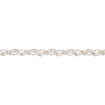 Brazalete de eslabones de derivación de diamantes talla baguette de 0,40 quilates de oro blanco de 10 k de 8,00 gramos Foto 1 de 4