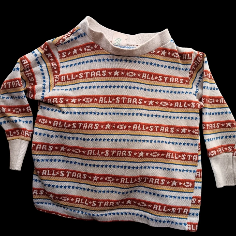 Camiseta 2T Vintage Niños Años 70 Estampado Tejido JC Penney Puntada Única Niño Tiempo Foto 1 de 4