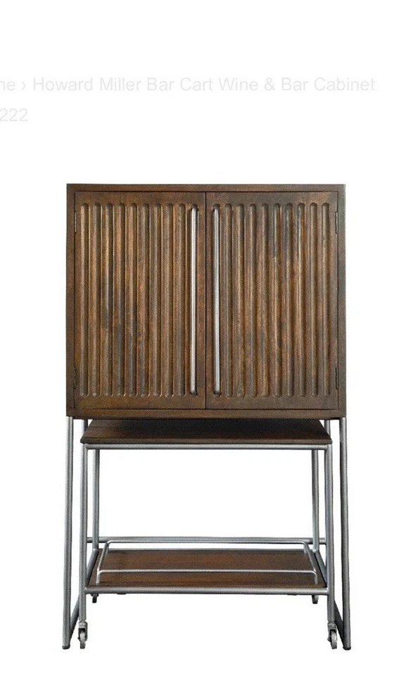 Mueble bar de vinos Howard Miller Samuelson con carro NUEVO caja abierta marrón medio Foto 1 de 4