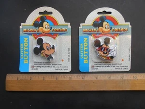 2 NEW Mickey & Friends Minnie Mouse Glitter Button Pin Monogram Products NIP NOS - Picture 1 of 5