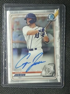 Cooper Johnson 2020 Bowman Chrome Prospect Auto Detroit Tigers - Imagen 1 de 2