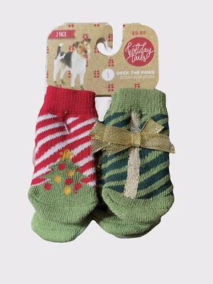 праздничные тропы носки для собак 2 упаковки размер маленький - Изображение 1 из 3