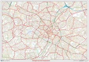 Birmingham City Centre Postcode Sectors, Map of Birmingham Postcodes - Picture 1 of 5