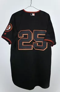 Russell Authentic Barry Bonds #25 San Francisco Giants Road Black Jersey 44 L - Picture 1 of 4