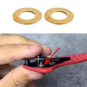 2pcs Brass Washer Bronze Copper Metal Pad for Benchmade 535 Bugout Folding Knife - Picture 1 of 9