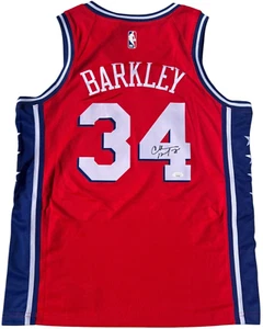 CHARLES BARKLEY SIGNED AUTOGRAPHED PHILADELPHIA 76ERS BASKETBALL JERSEY USA JSA - Picture 1 of 4