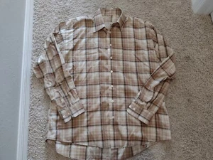 Burberry Men Size XL Dress Shirt Button Down Check Plaid 100% Linen - Picture 1 of 7