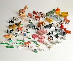 Lote de 61 animales de granja y cercas de plástico vintage - Imagen 1 de 20