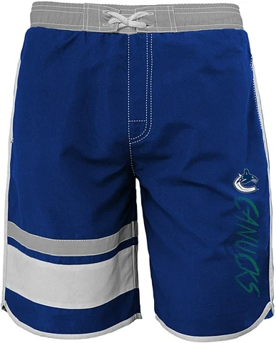 Outerstuff Vancouver Canucks NHL Boys Youth (8-20) Swim Shorts, Blue Cover