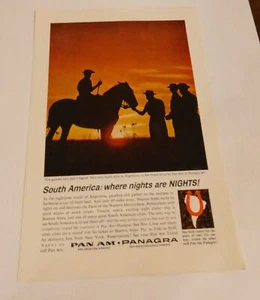 PAN AM AIRLINES / PANAGRA AIRWAYS VINTAGE ADVERTISEMENT 1966 - Picture 1 of 1