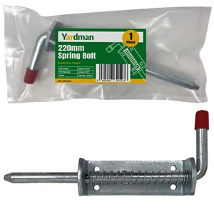 YARDMAN 220mm Spring Loaded Bolt – 1-pce Bright Zinc Plated Gate Trailer Drop - Picture 1 of 5