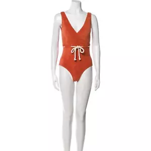 LISA MARIE FERNANDEZ Yasmin Frottee Maillot Badeanzug orange/rot Größe L - Bild 1 von 10