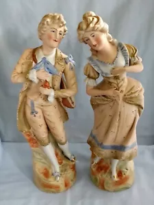 Large Mantle Courting Couple Figurines #4698 - German or French? - Picture 1 of 12