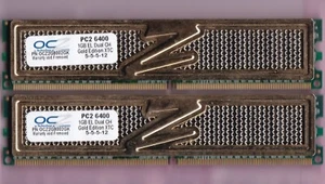 2GB 2x1GB OCZ OCZ2G8002GK GOLD EDITION XTC DDR2-800 PC2-6400 Gamer Memory Kit - Picture 1 of 2